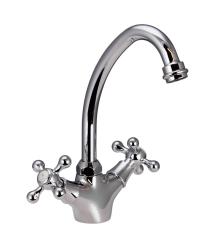 Aquanello Heritage Ascot Robinet de cuisine classique et nostalgique Chrome CR-4004-HA