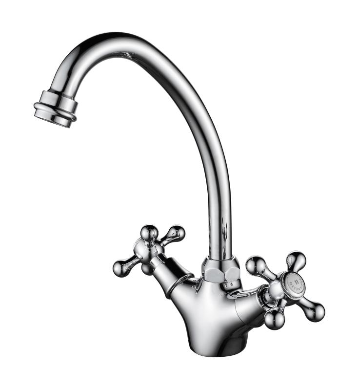 Aquanello Heritage Ascot Robinet de cuisine classique et nostalgique Chrome CR-4004-HA