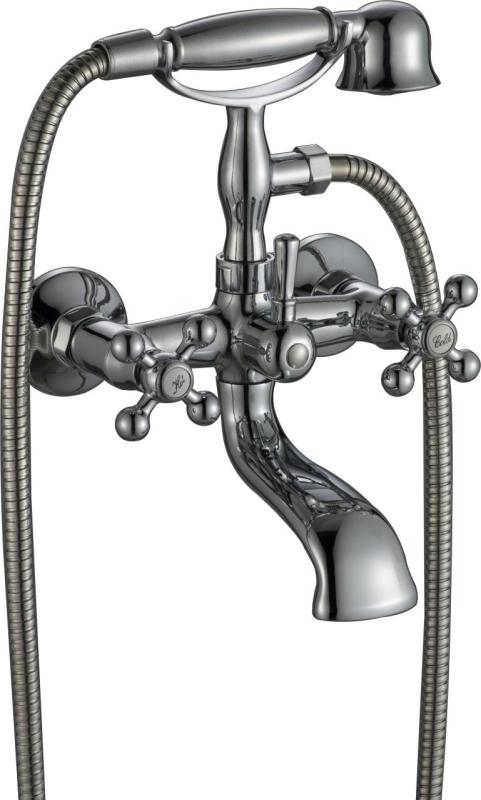 Aquanello Heritage Ascot Mitigeur de baignoire classique avec boutons étoile en acier inoxydable, douchette à main incluse NB-3002-HA