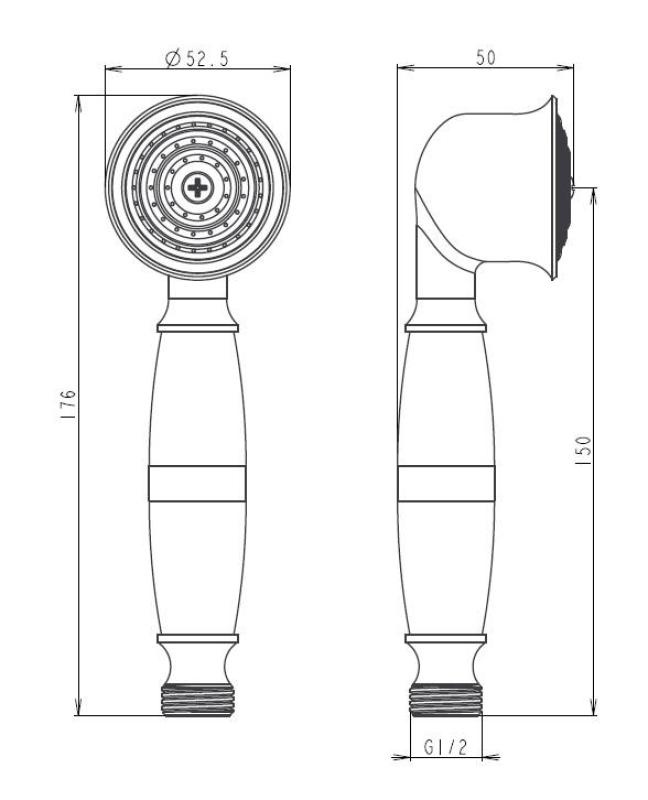 Aquanello Heritage Collection Douchette classique chromée CR-9001-HC