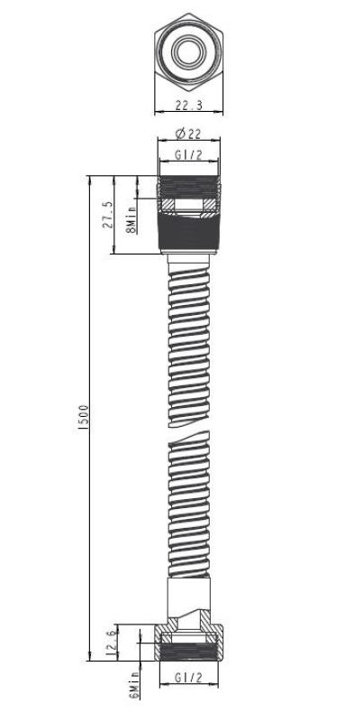 Aquanello Heritage Collection Flexible de douche  150 cm Bronze BN-9002-HC