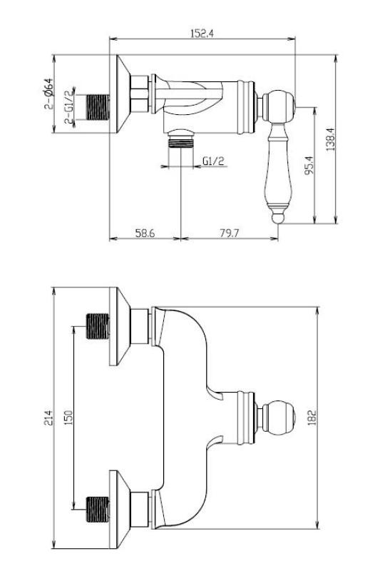 Aquanello Heritage Manor Mitigeur de douche classique en acier inoxydable NB-2001-HM