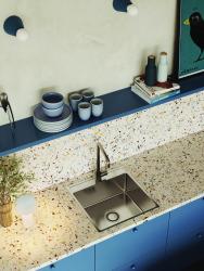 Aquadesign Plana Évier en acier inoxydable à encastrer 48 x 49 cm avec trou pour robinet, siphon et bouchon de vidange Clickclack inclus 1208972559