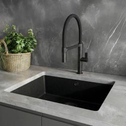 Ausmann Alira Robinet de cuisine noir avec bec flexible 1208972565