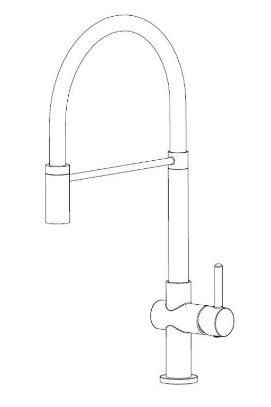 Aquanello Gastro Mitigeur de cuisine à bec flexible noir BL-4400-GT
