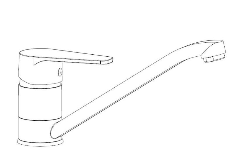 Aquanello Casa Robinet de cuisine à levier unique, chromé CR-1203-CS