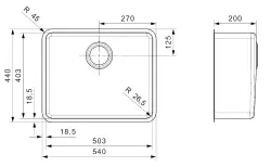 Reginox Ohio 50x40 évier moyen en acier inoxydable sous plan, à fleur de plan ou en surface B09H3LLU06GDS.9 1502