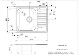 Reginox Admiral 40 évier en acier inoxydable avec petit égouttoir à fleur de plan ou en surface R18309