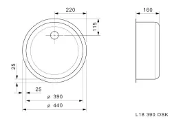 Reginox L18 390 OSK évier en acier inoxydable sous plan à fleur de plan et en surface B2903LLU02GDS