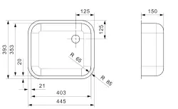 Reginox L18 4035 OSK évier en acier inoxydablesous plan, à fleur de plan ou en surface  B2914LLU02GDS