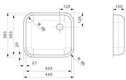 Reginox L18 4035 SK 10cm évier inox peu profondsous plan, à fleur de plan ou en surface B2919LLU01GDS